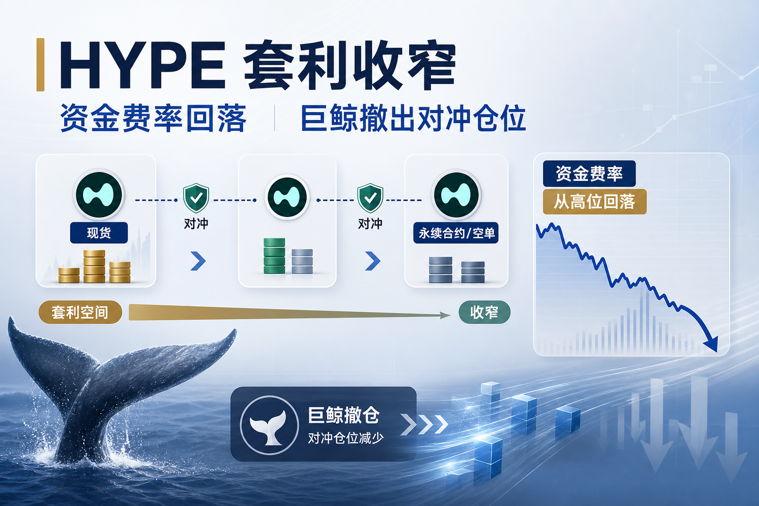 HYPE 套利空间收窄,资金费率回落下巨鲸撤出 1100 万美元对冲仓位