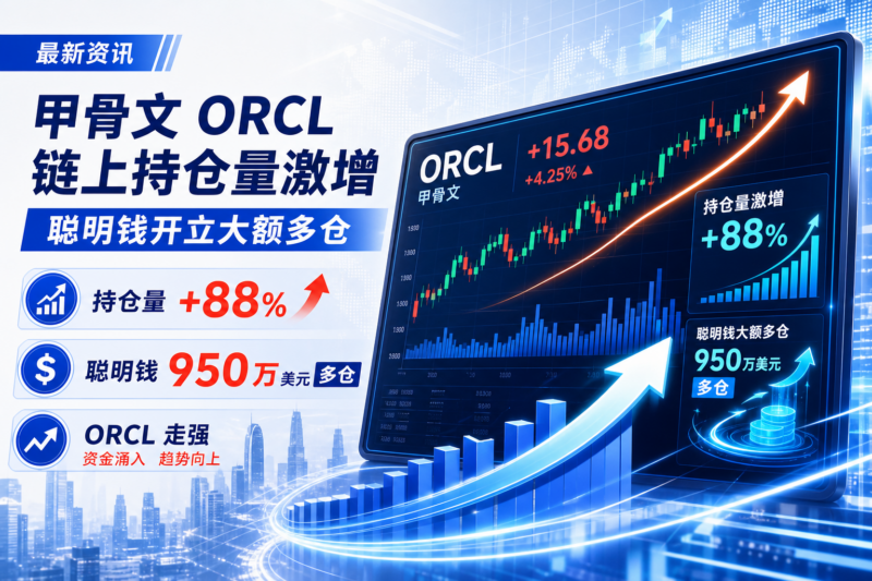 甲骨文链上持仓量激增 88%,1 名聪明钱开立 950 万美元 ORCL 多仓-指挥使社区 - 真实线索、热点议题与深度观察