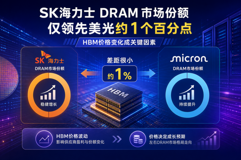 SK 海力士 DRAM 市场份额仅领先美光约 1 个百分点,HBM 价格变化成关键因素-指挥使社区 - 真实线索、热点议题与深度观察