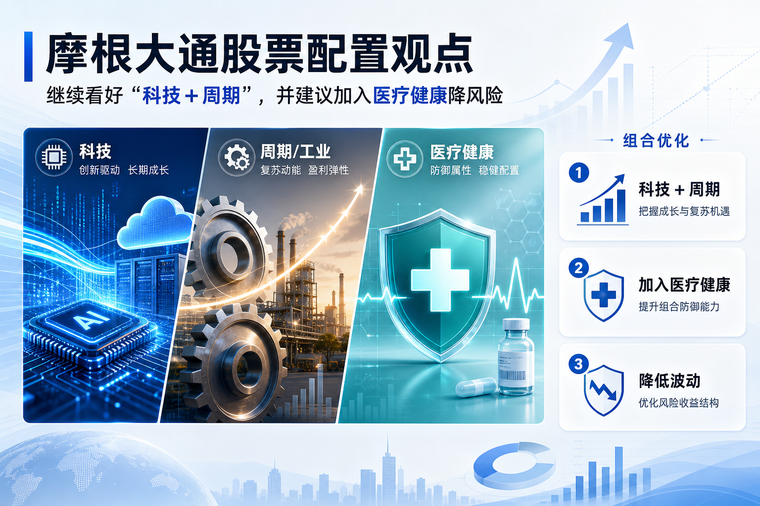 摩根大通股票配置:继续看好“科技+周期”,建议加入医疗板块降风险