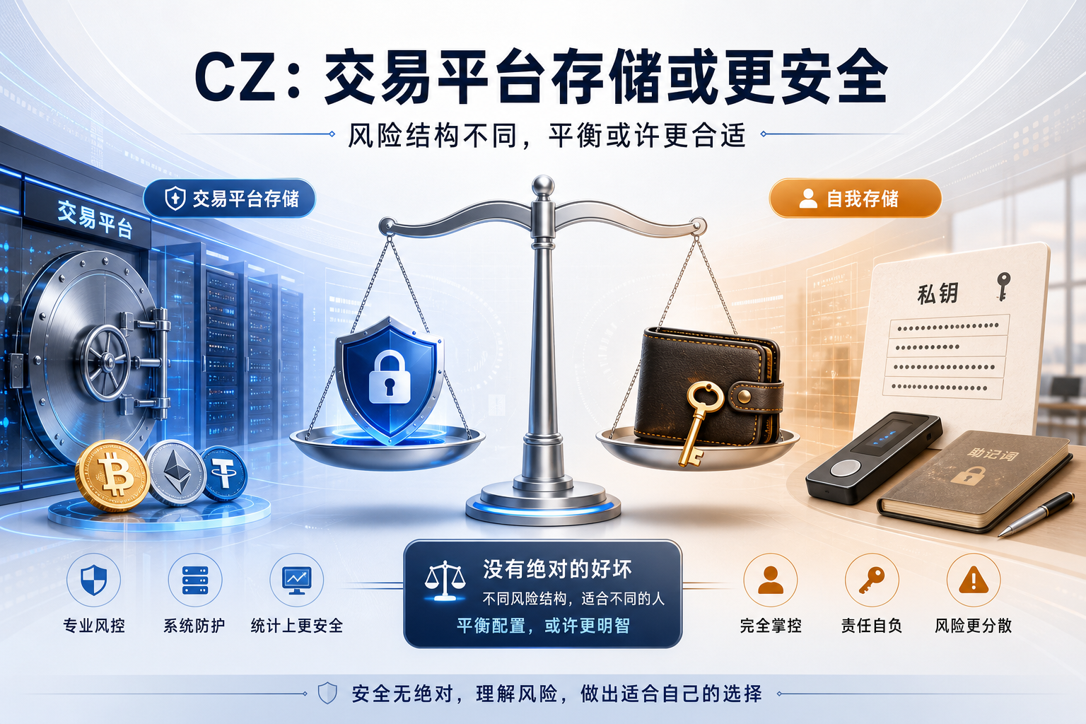 CZ：将加密货币存储在交易平台比自行保管更安全