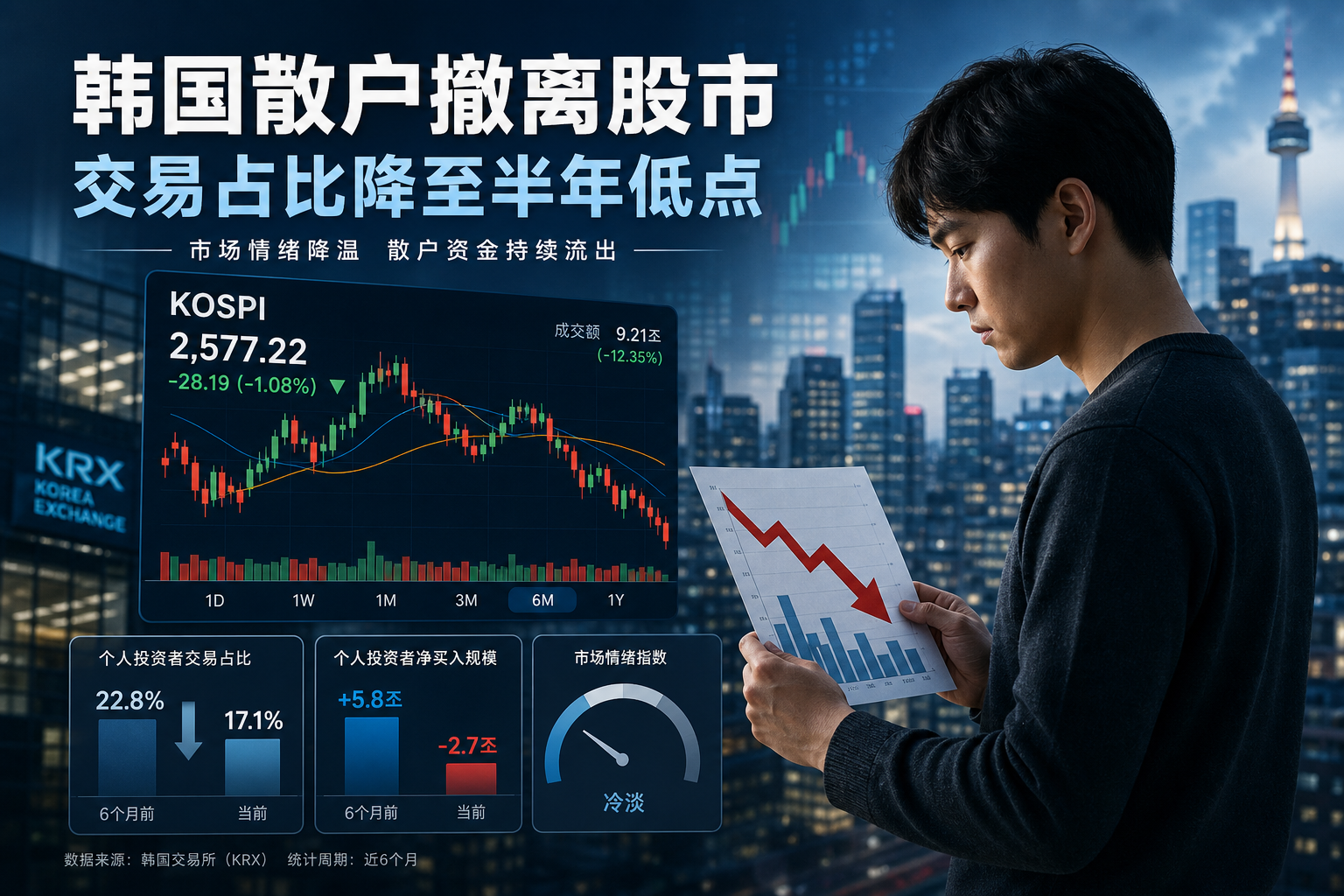 韩国散户加速撤离股市,交易占比降至半年低点
