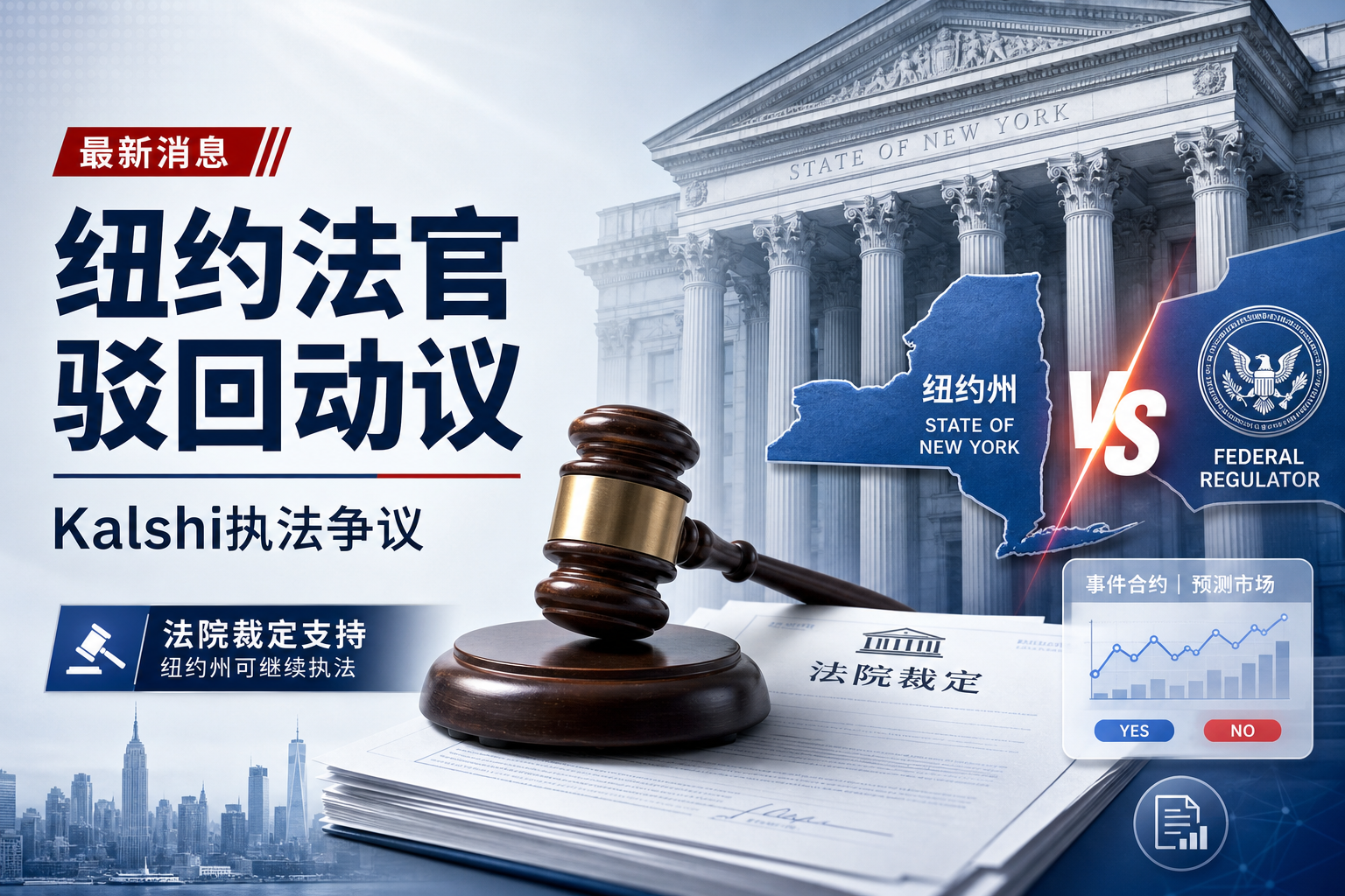 纽约法官驳回 CFTC 阻止纽约州对 Kalshi 执法的动议