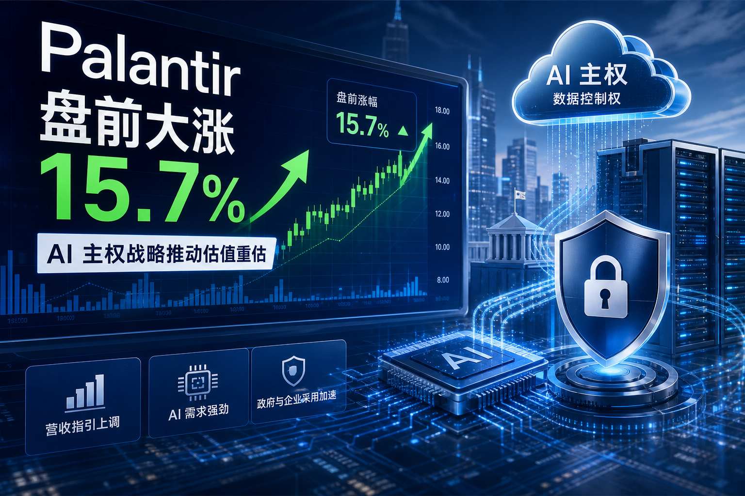 Palantir 盘前大涨 15.7%，“AI 主权”战略推动估值重估