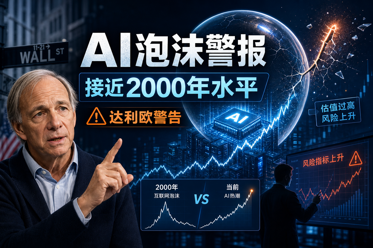 桥水达利欧警告 AI 泡沫逼近 2000 年水平