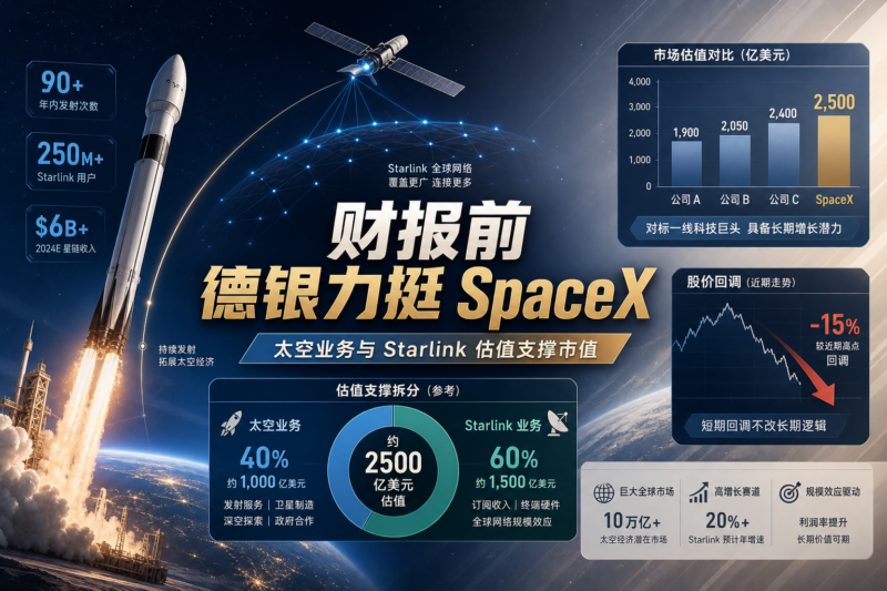 德银在首份财报前力挺 SpaceX:太空与 Starlink 业务或可支撑当前市值-指挥使社区 - 真实线索、热点议题与深度观察