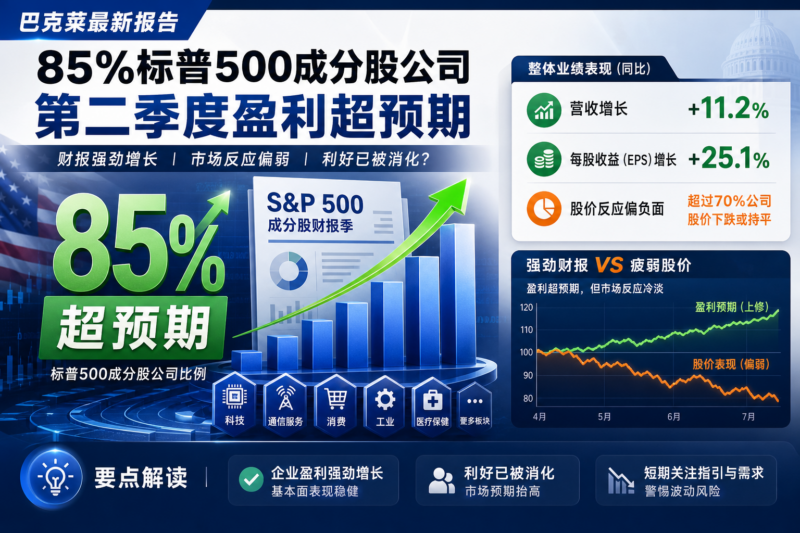 巴克莱：85%标普500成分股公司第二季度盈利超预期-指挥使社区 - 真实线索、热点议题与深度观察