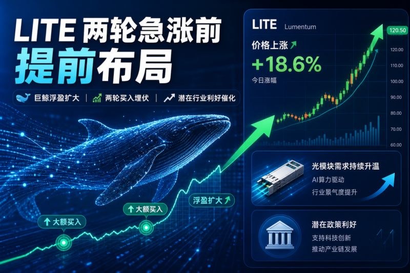 Lumentum 两轮急涨前均现提前布局,巨鲸浮盈约 46.8 万美元-指挥使社区 - 真实线索、热点议题与深度观察