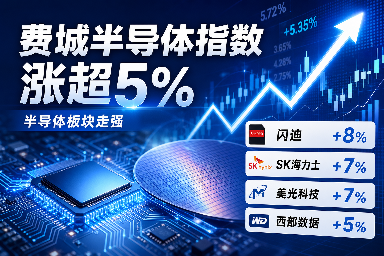费城半导体指数涨超 5%