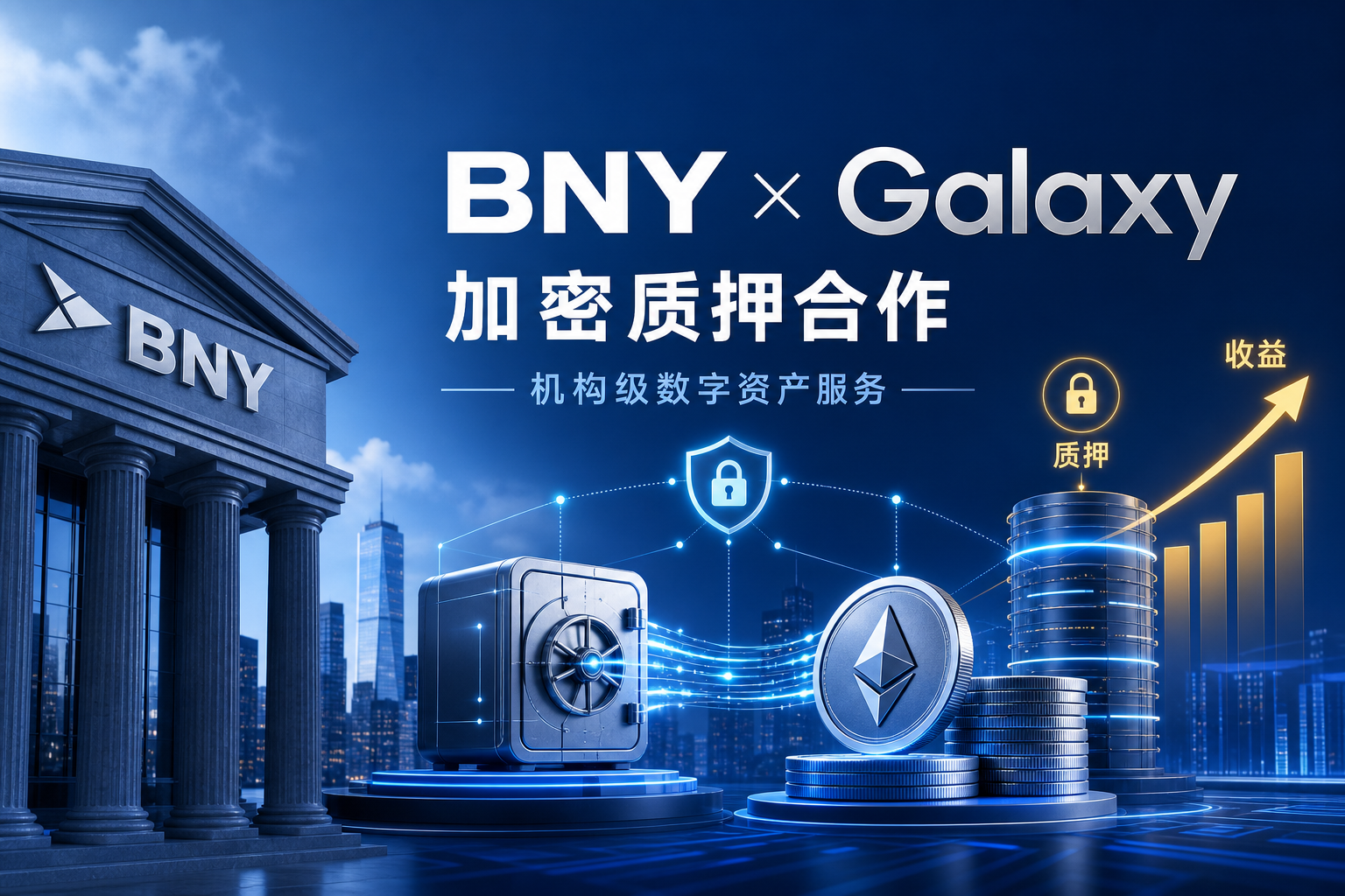 纽约梅隆银行与 Galaxy 达成合作,计划推出加密货币质押服务