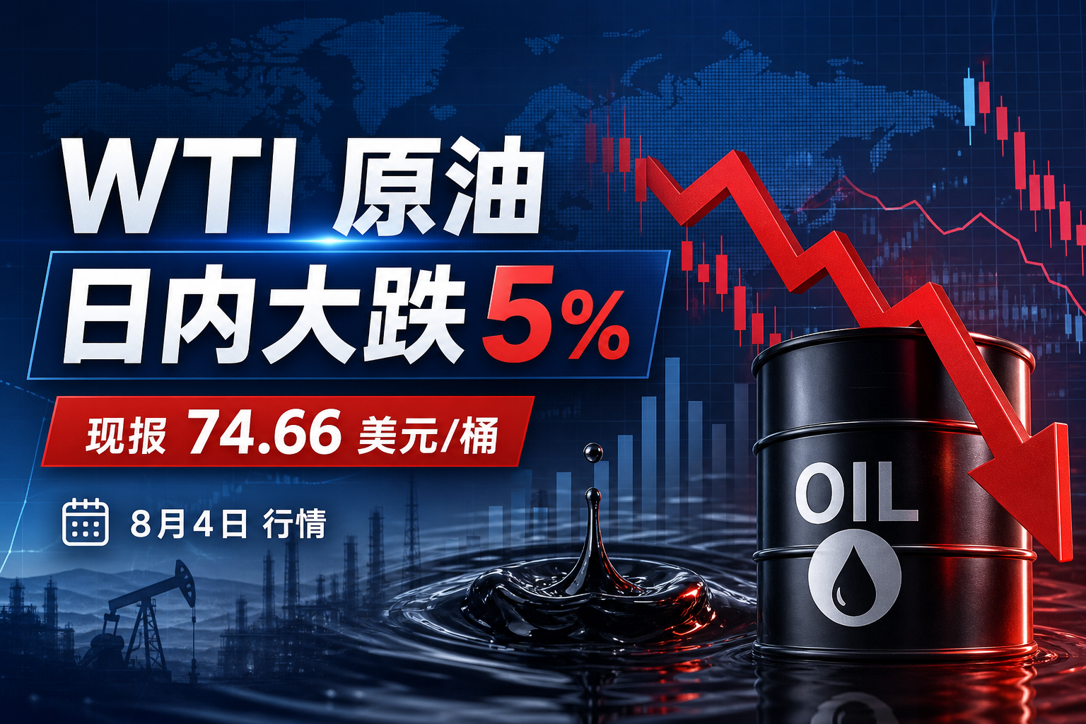 WTI 原油日内大跌 5%