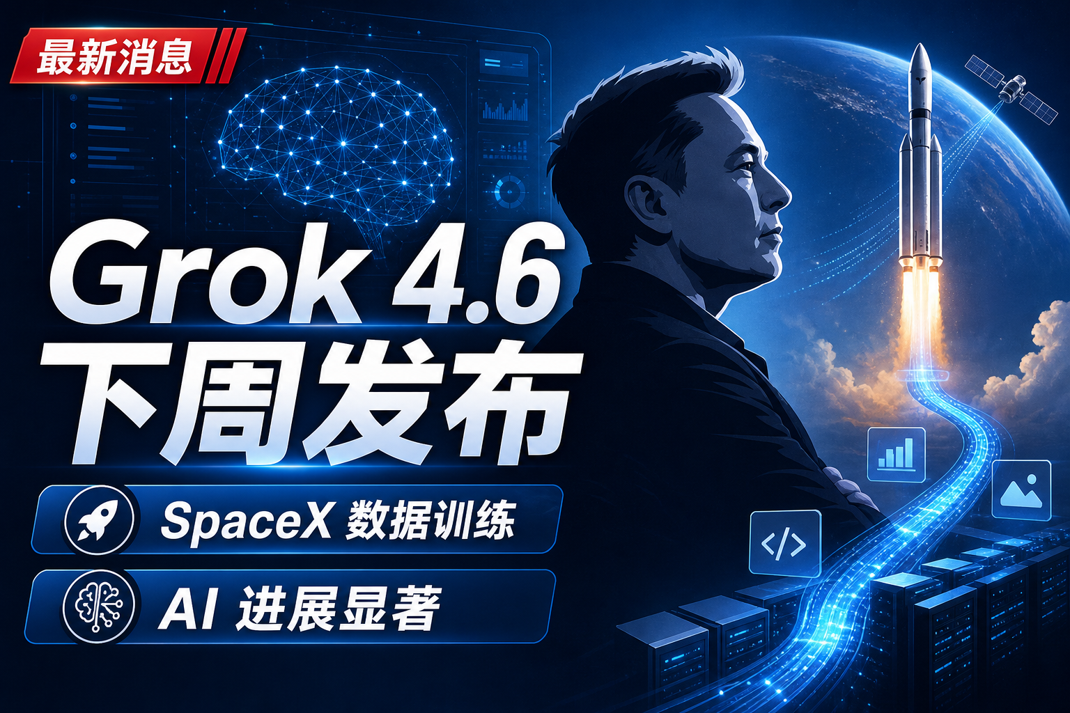 马斯克称下周发布 Grok 4.6,SpaceX 数据将用于模型训练