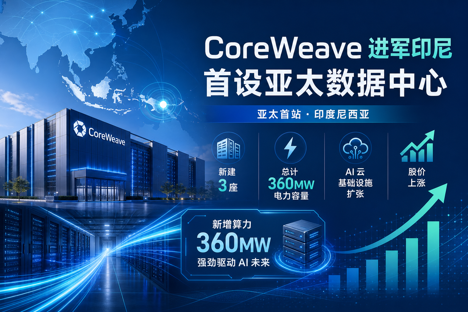 CoreWeave 收涨超 7%,首次在亚太布局 AI 数据中心