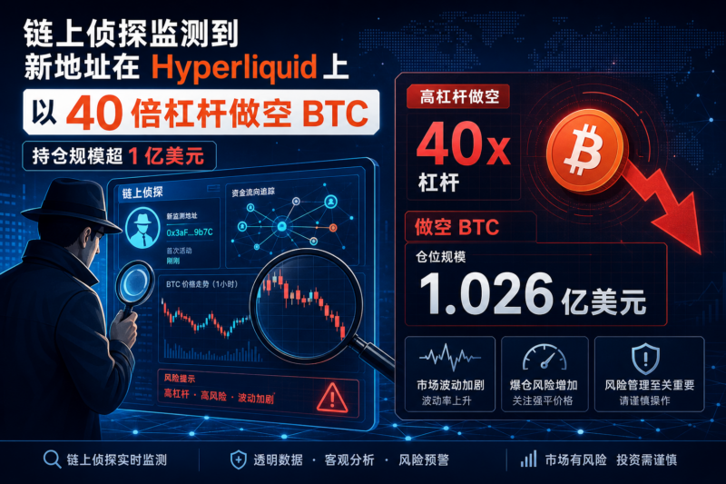 链上侦探:新地址在 Hyperliquid 40 倍做空 BTC,持仓规模超 1 亿美元-指挥使社区 - 真实线索、热点议题与深度观察