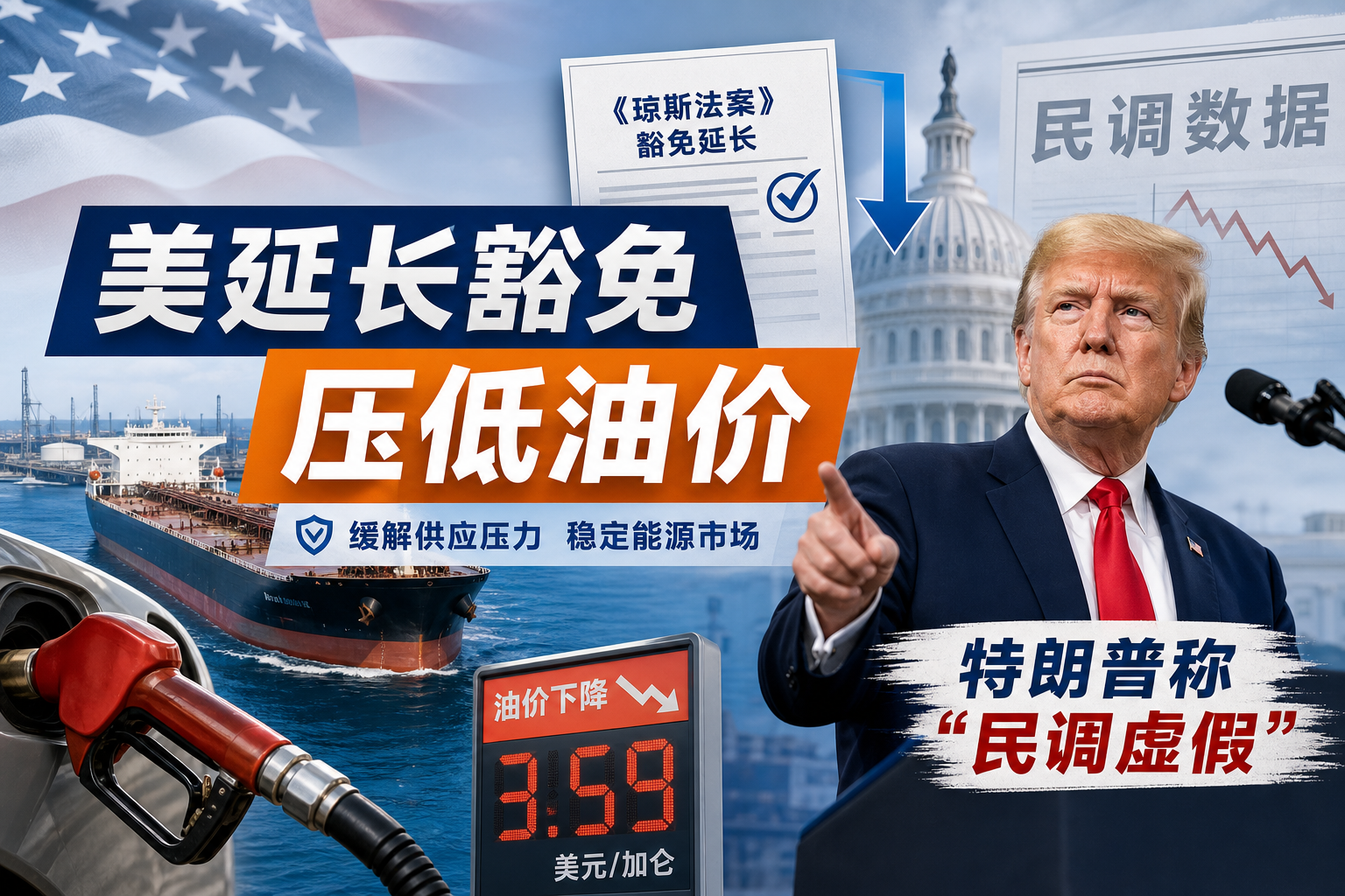 美国拟延长《琼斯法案》豁免以压低油价,特朗普称负面民调为“虚假”