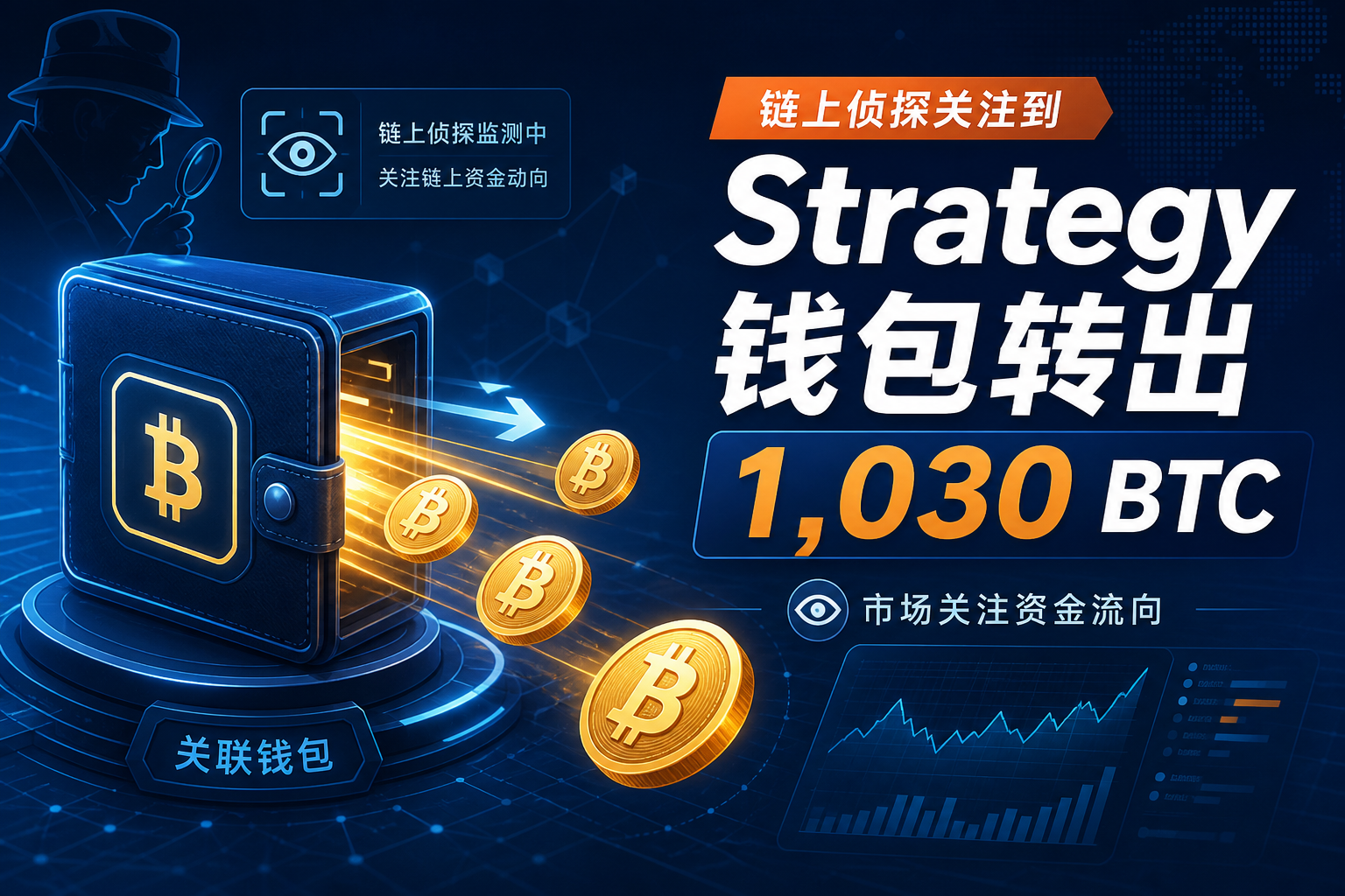 链上侦探|Strategy 关联钱包再次转出 1,030 枚 BTC