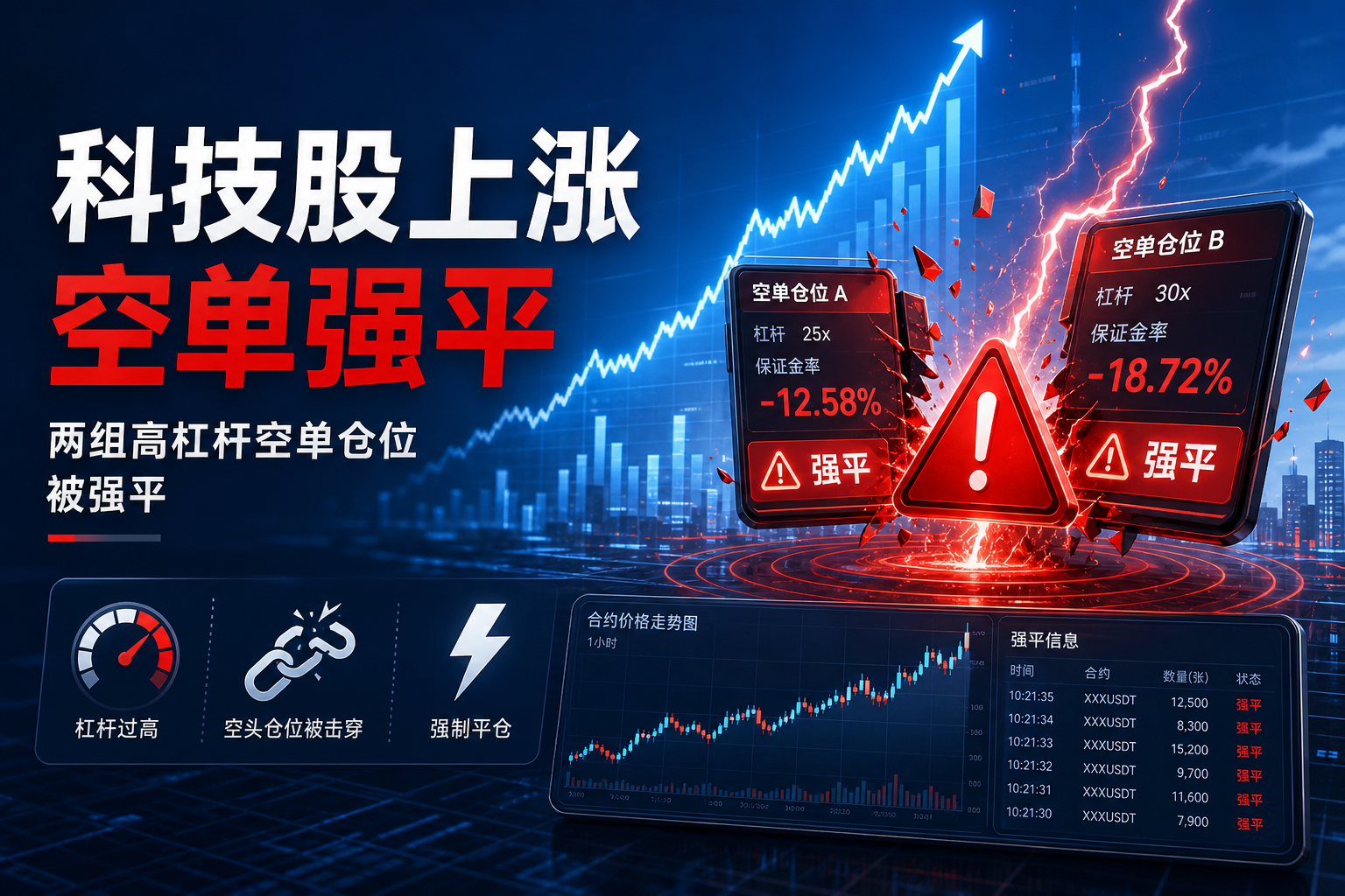 科技股上涨连续击穿两名巨鲸多笔空单,强平约 940 万美元后新空仓被重新开立