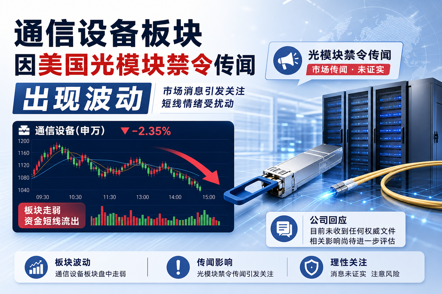 A 股通信设备板块回应美国光模块禁令传闻