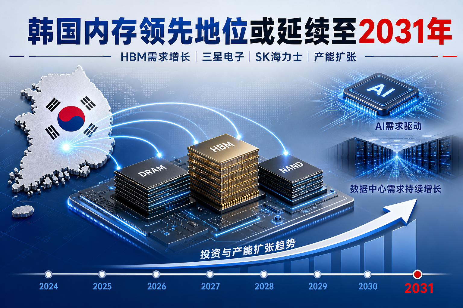 韩媒:韩国内存领先地位或延续至 2031 年