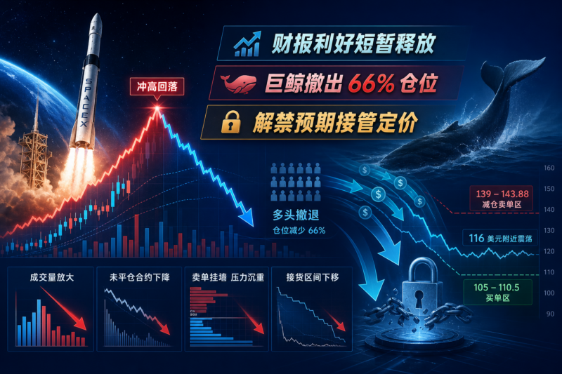 SpaceX 财报利好短暂释放,追涨巨鲸撤出 66% 仓位,解禁预期接管定价-指挥使社区 - 真实线索、热点议题与深度观察