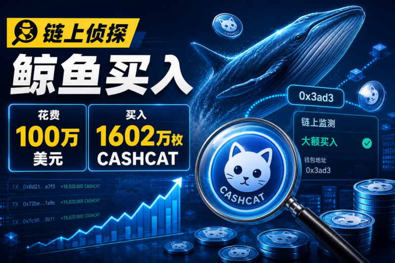 链上侦探｜某鲸鱼花费 100 万美元买入 1602 万枚 CASHCAT-指挥使社区 - 真实线索、热点议题与深度观察
