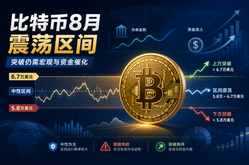 分析:8月比特币或维持5.8万至6.7万美元区间,突破仍需宏观与资金催化-指挥使社区 - 真实线索、热点议题与深度观察