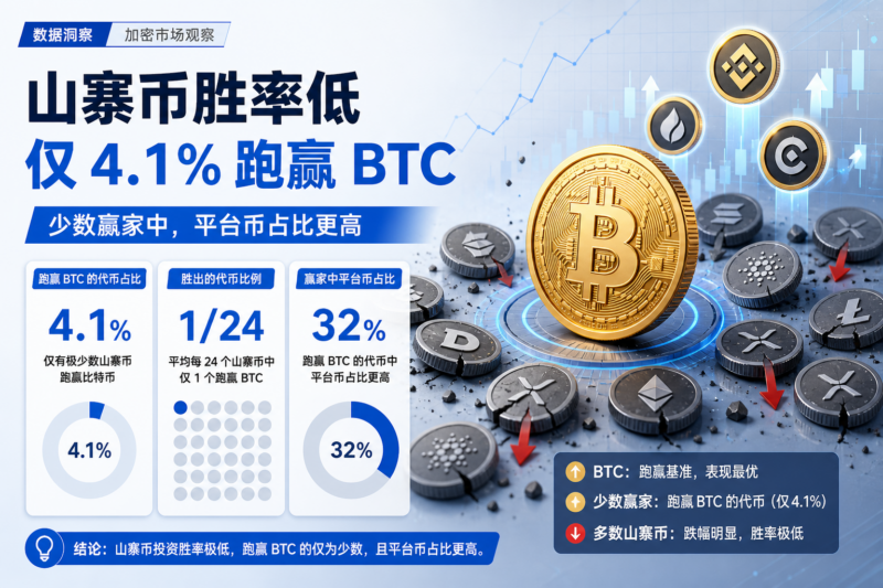 山寨币“造富神话”破灭:仅 4% 跑赢持仓比特币,其中约三成为平台币-指挥使社区 - 真实线索、热点议题与深度观察