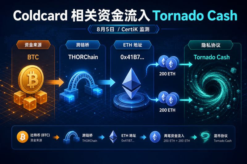 Coldcard 攻击事件相关资金流入 Tornado Cash-指挥使社区 - 真实线索、热点议题与深度观察