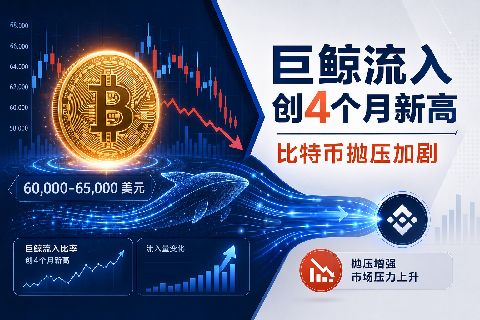 Binance 巨鲸流入比率创 4 个月新高,比特币抛压加剧