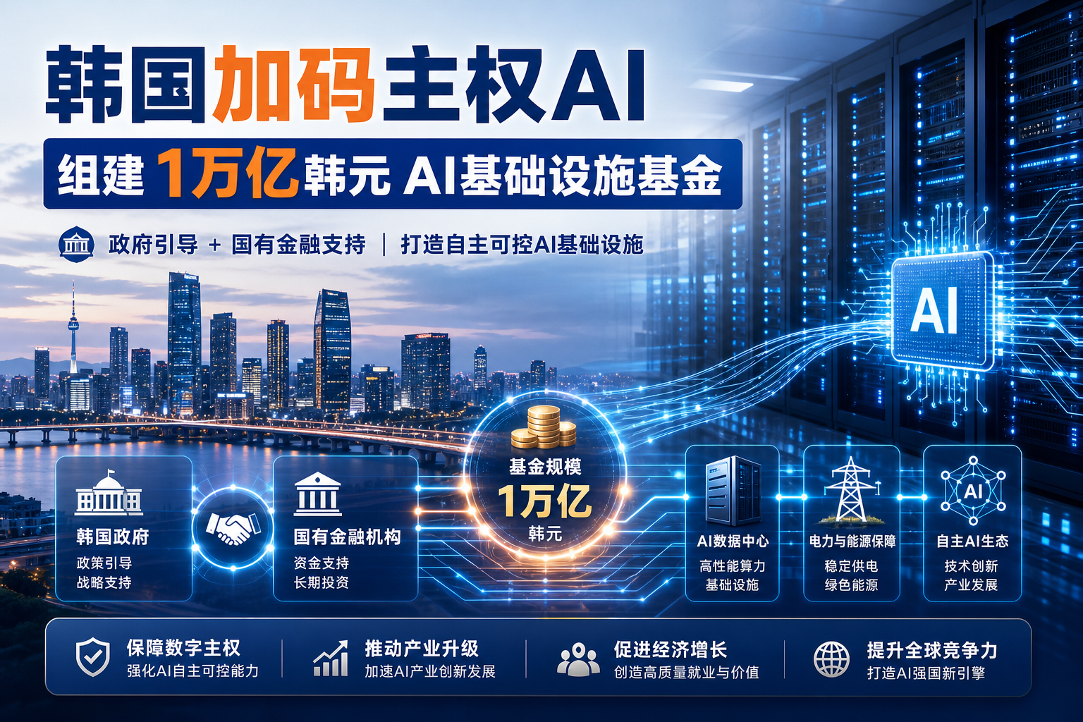 韩国加码“主权 AI”:组建 1 万亿韩元 AI 基础设施基金