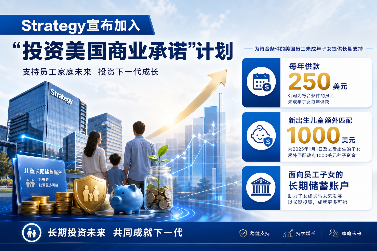 Strategy 将为员工子女特朗普账户每年供款 250 美元