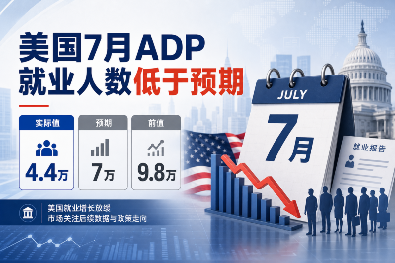 美国 7 月 ADP 就业人数低于预期-指挥使社区 - 真实线索、热点议题与深度观察