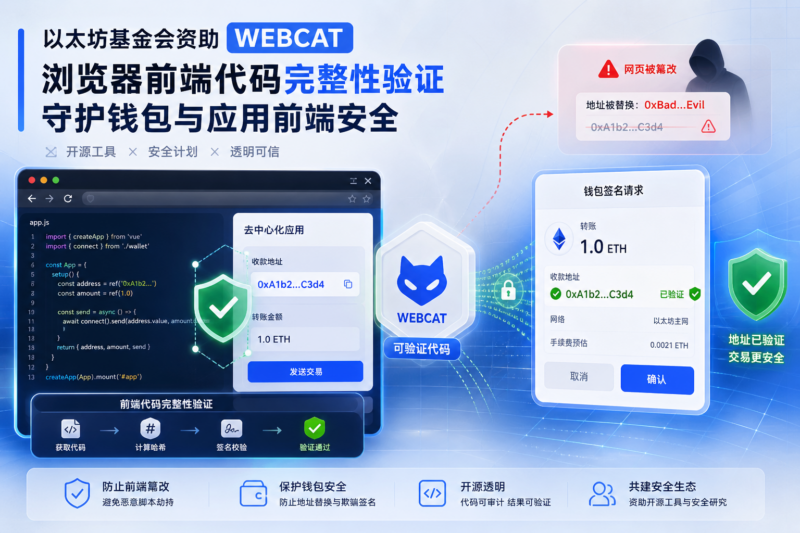 以太坊基金会 1TS 计划资助 WEBCAT，补足钱包与应用前端验证缺口-指挥使社区 - 真实线索、热点议题与深度观察