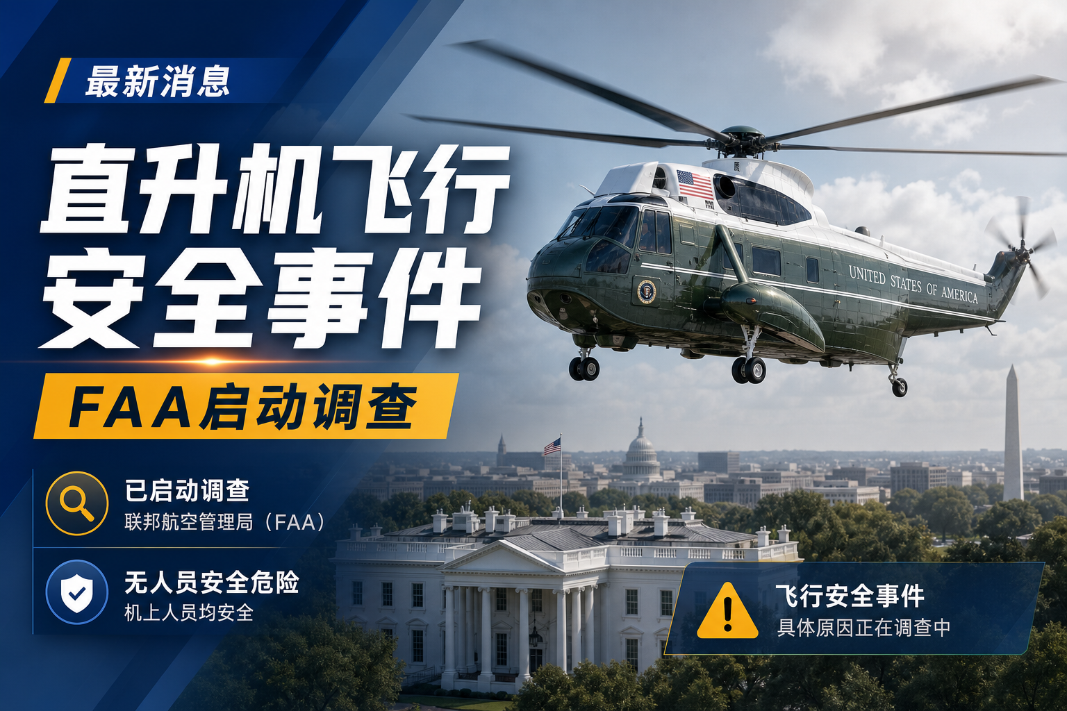 特朗普所乘直升机遭遇飞行安全事件