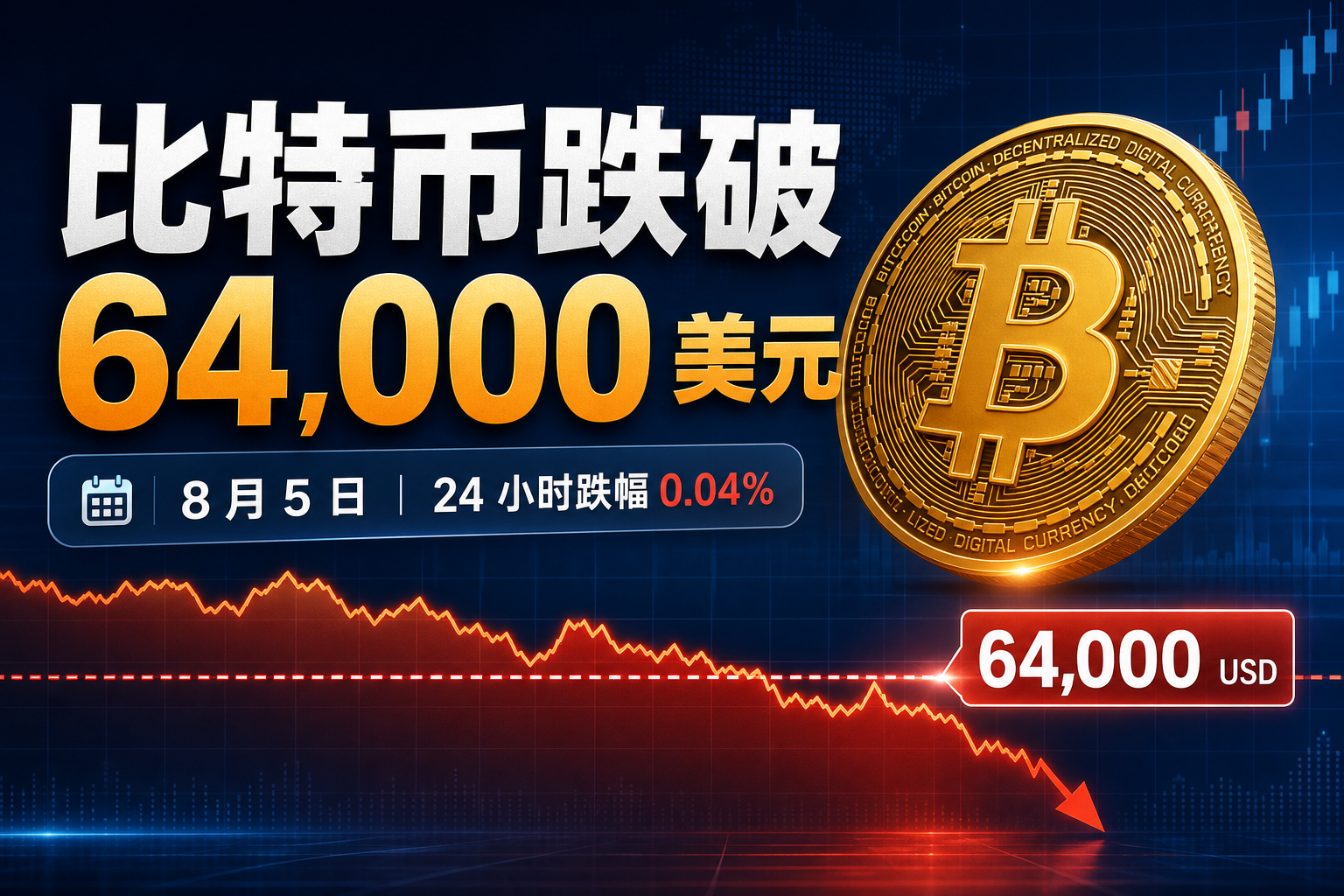 比特币跌破 64,000 美元