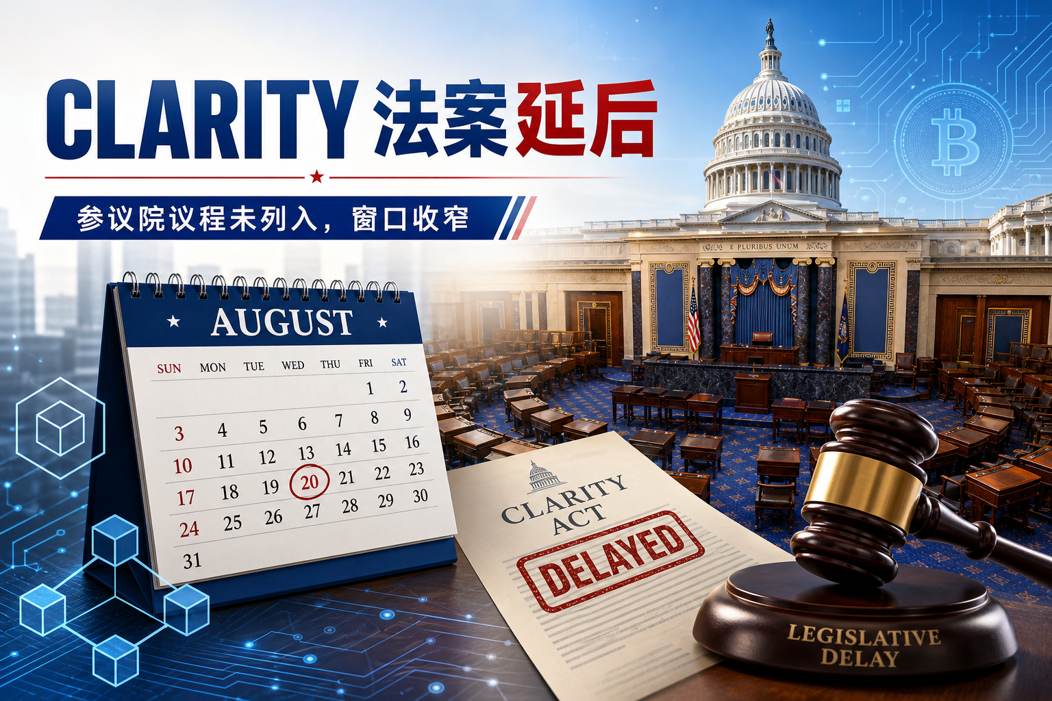 《CLARITY 法案》未进入美国参议院今日议程，年内签署成法概率降至 16%