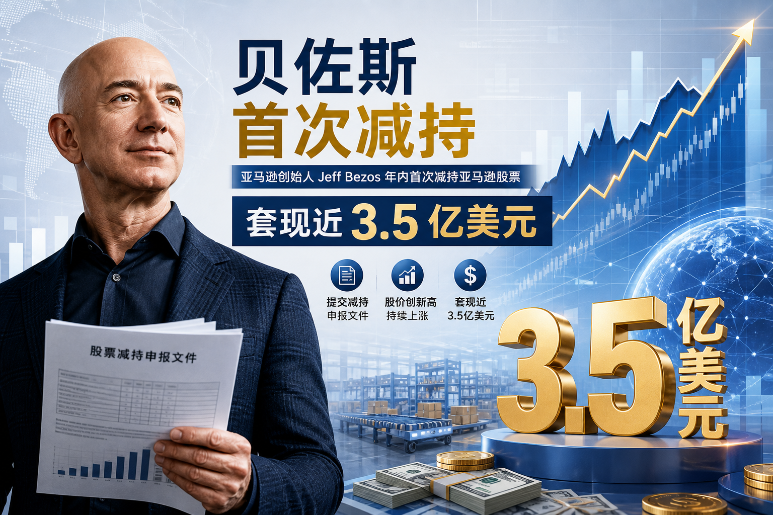 贝佐斯年内首次减持亚马逊股票，套现近 3.5 亿美元