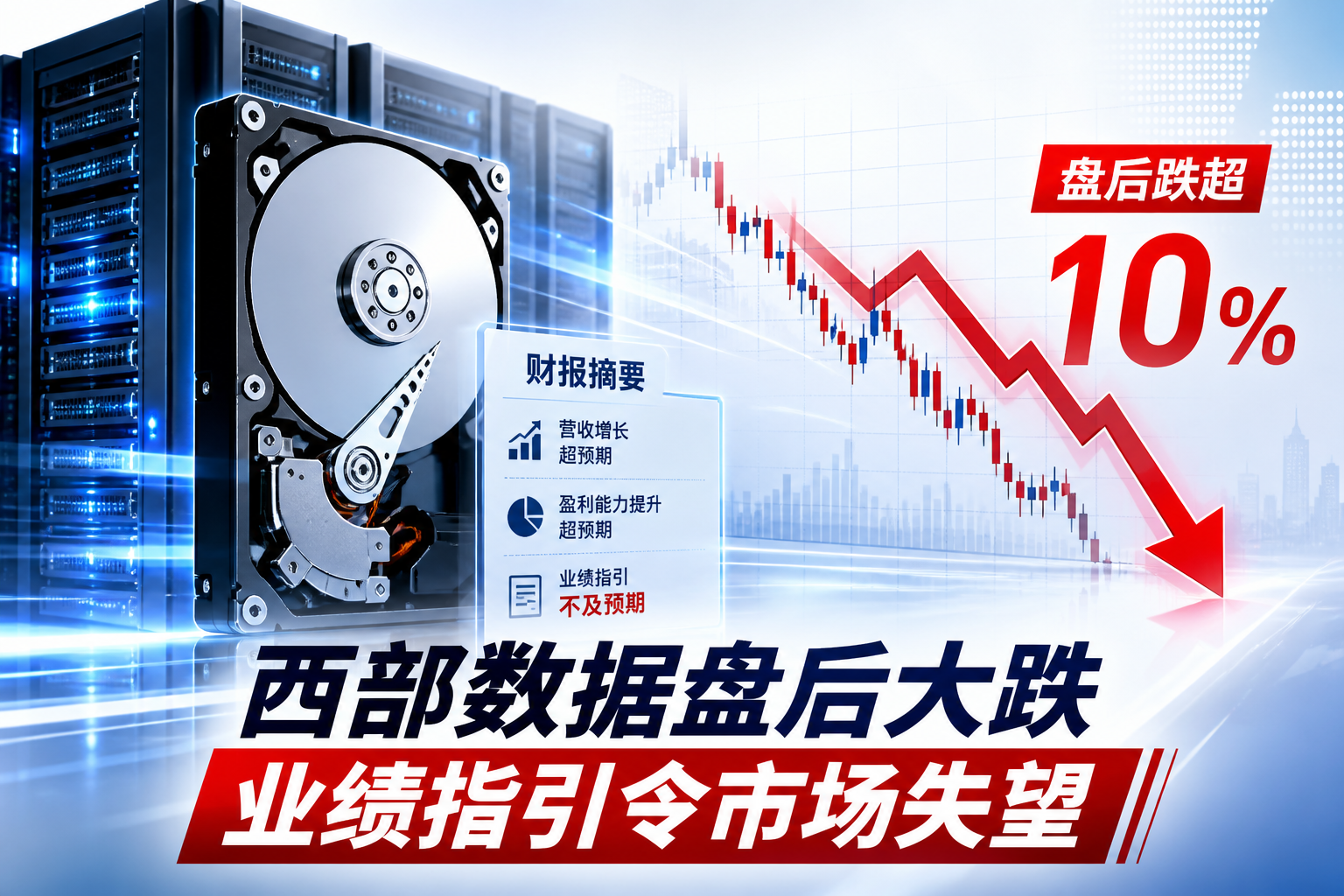 西部数据盘后跌超 10%，业绩指引令市场失望