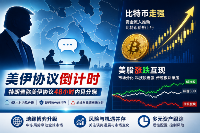 特朗普称美伊协议 48 小时内见分晓,比特币走强,美股三大股指涨跌互现-指挥使社区 - 真实线索、热点议题与深度观察