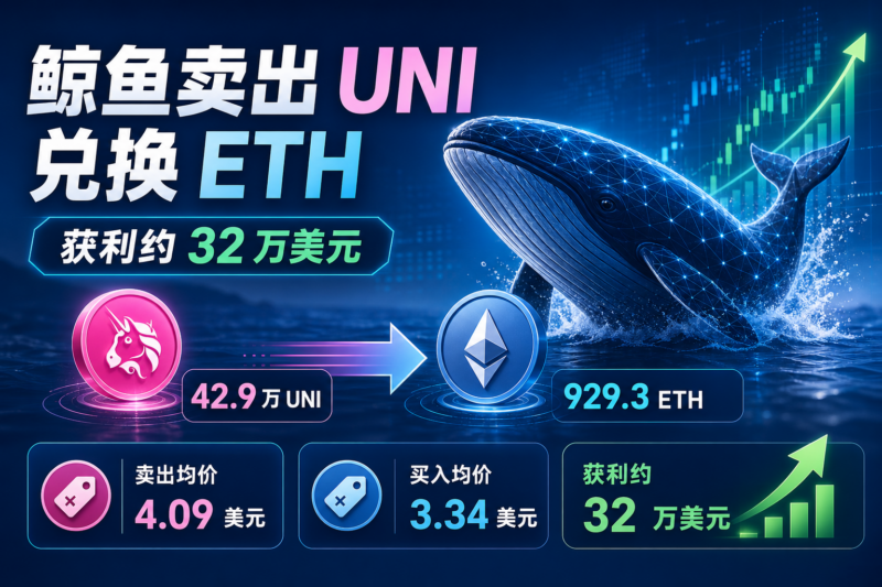 鲸鱼卖出 42.9 万枚 UNI，兑换 929.3 枚 ETH，获利约 32 万美元-指挥使社区 - 真实线索、热点议题与深度观察