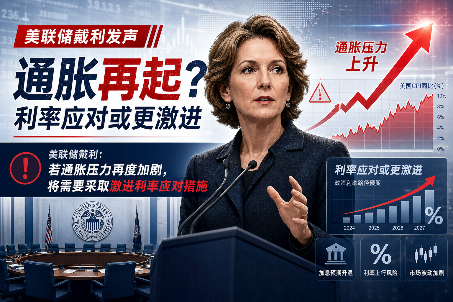 美联储戴利：若通胀压力再度加剧，将需要采取激进利率应对措施