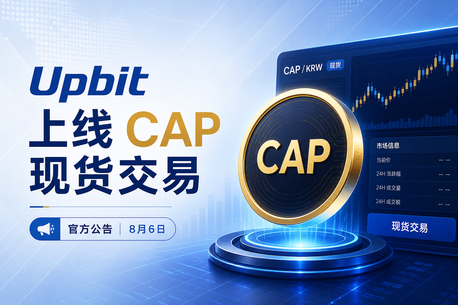 Upbit 将上线 CAP 现货交易