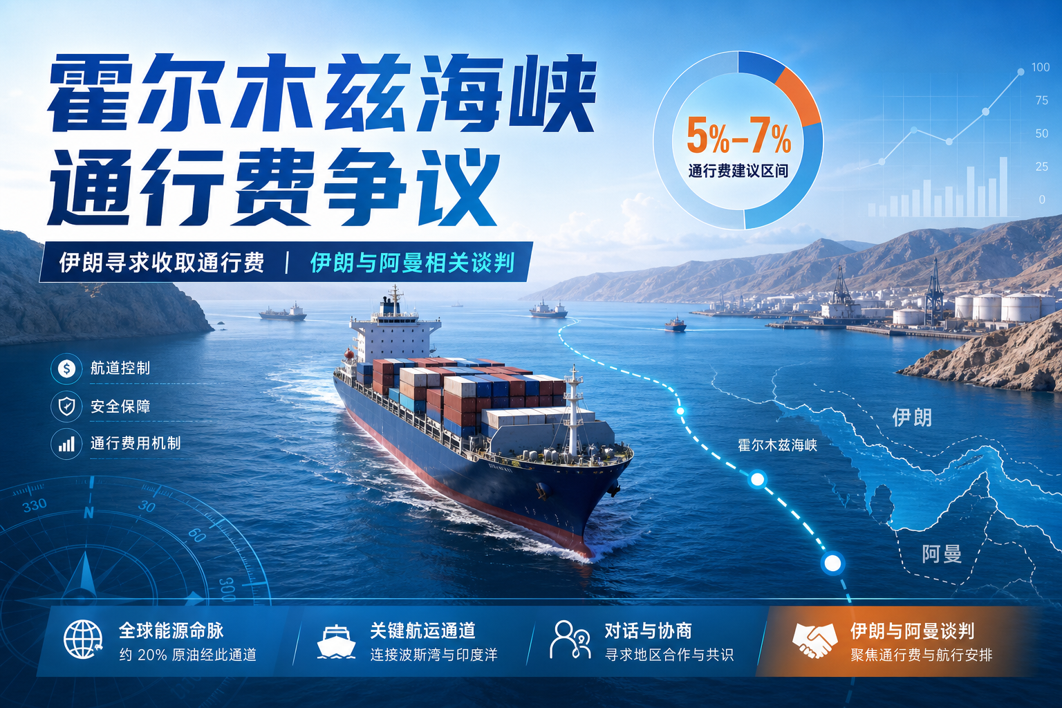 外媒：伊朗寻求对通过霍尔木兹海峡船只收取货物价值 5% 至 7% 的费用