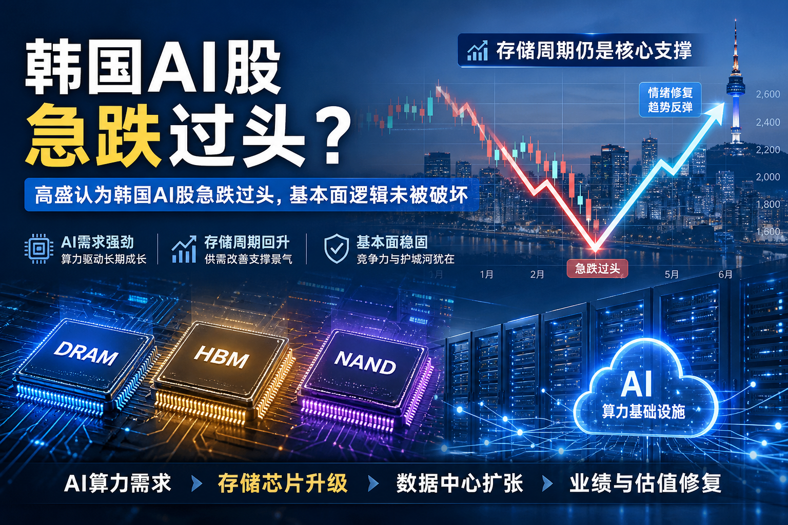 高盛:韩国 AI 股急跌过头,基本面逻辑并未被破坏