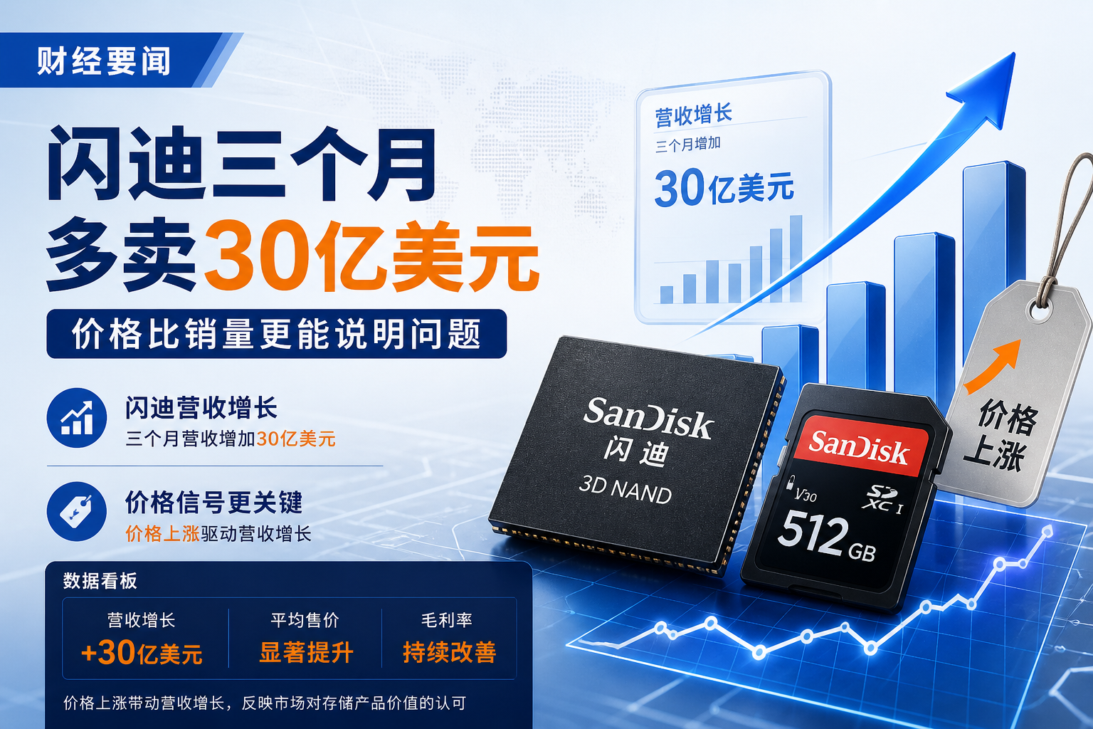 闪迪三个月多卖 30 亿美元，价格比销量更能说明问题