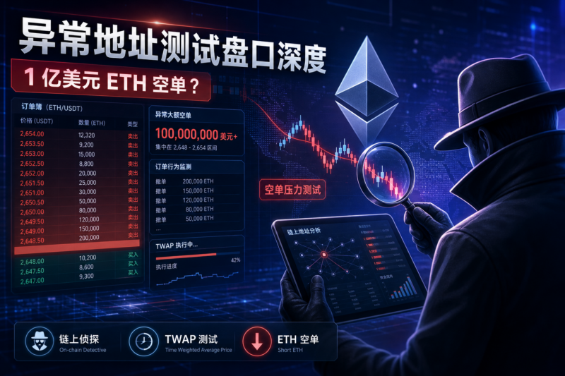 链上侦探:小账户差点开出 1 亿美元 ETH 空单?异常地址测试盘口深度-指挥使社区 - 真实线索、热点议题与深度观察