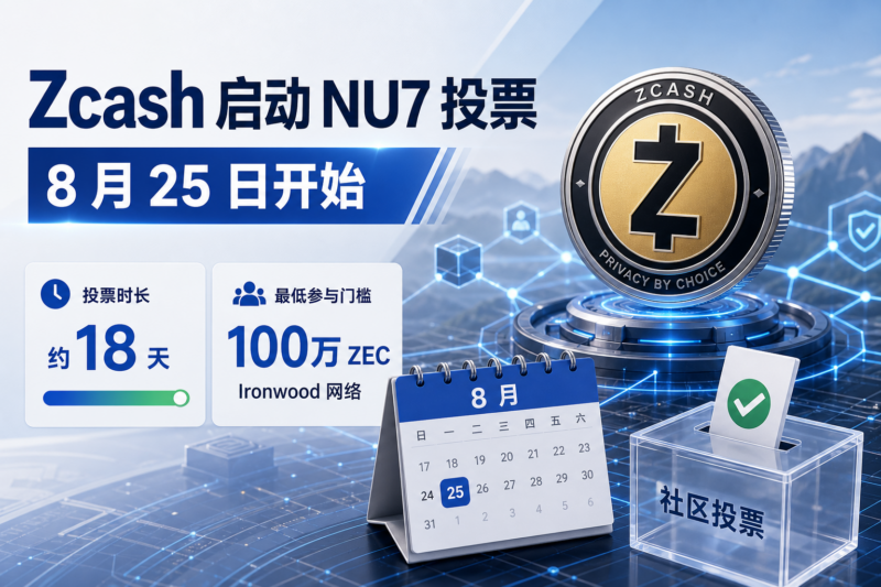 Zcash 将于 8 月 25 日就 NU7 升级范围启动代币持有者投票-指挥使社区 - 真实线索、热点议题与深度观察