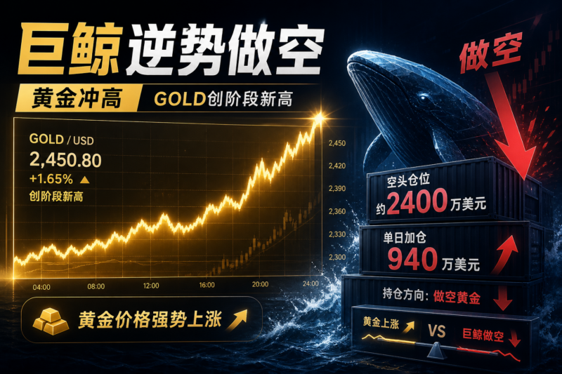 巨鲸逆势做空黄金 2400 万美元,单日加仓 940 万美元-指挥使社区 - 真实线索、热点议题与深度观察