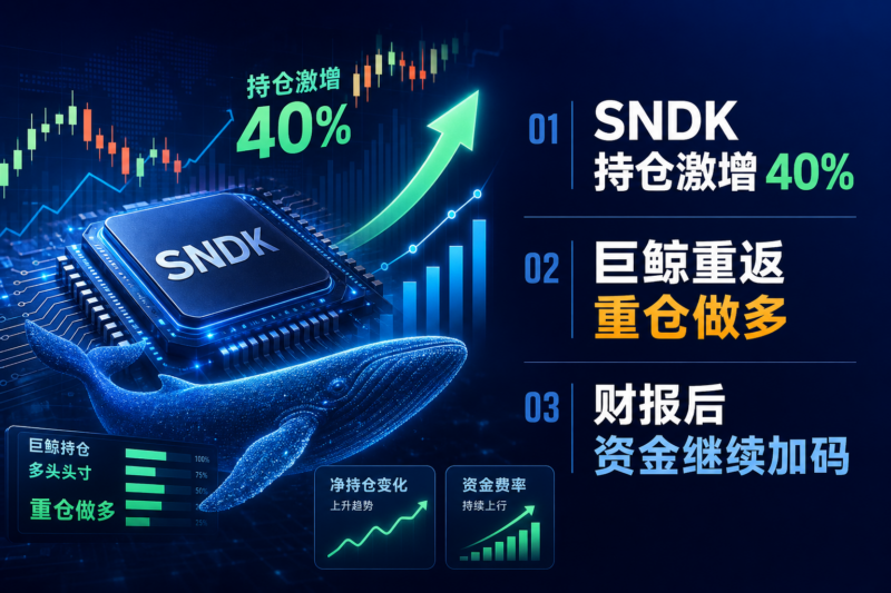 闪迪持仓量一日激增 40%,一周盈利千万地址重仓接刀 SNDK-指挥使社区 - 真实线索、热点议题与深度观察
