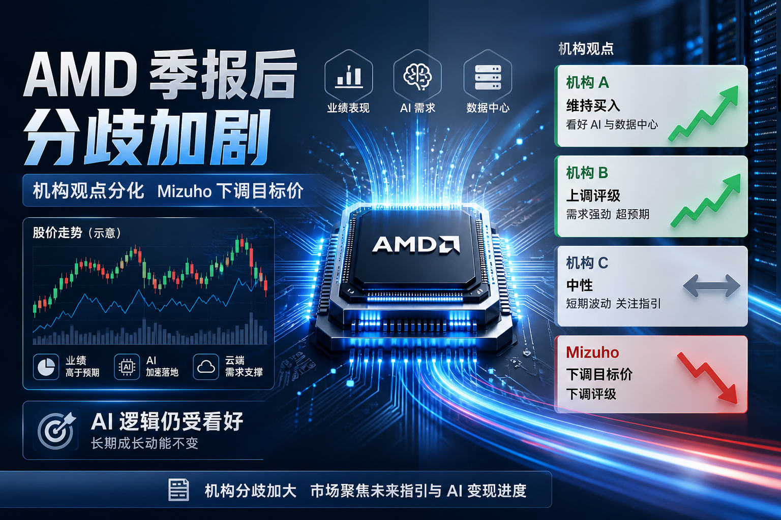AMD 季报公布后,机构分析师观点分化,Mizuho 下调目标价
